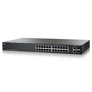 259.gif Cisco SF200-24P Smart Switch: 24 10/100 Ports, 12 of 24 PoE Ports, 2 Combo Mini-GBIC Ports