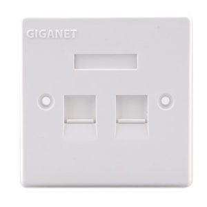 305.gif Giganet GN-C6-FP-02 2Port Shuttered Faceplate